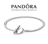 Гривна PANDORA Heart T-bar Snake Chain Charm Bracelet, снимка 1