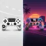 Безжичен джойстик/контролер за PS4 с тъчпад, вибрация и LED осветление – FC25 / GTA дизайн, снимка 1