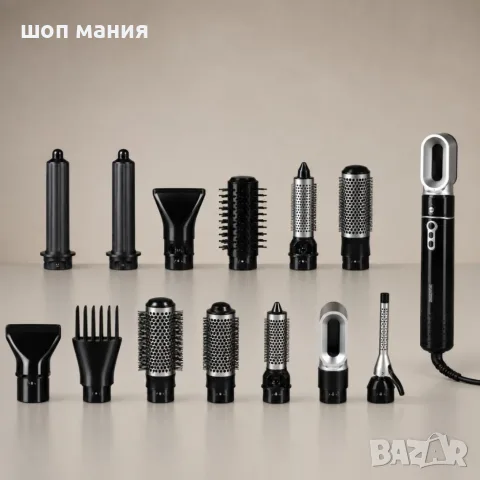 Мултифункционален сешоар 13 в 1 с йонизация, черен