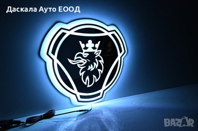 Огледална 3D табела за СКАНИЯ SCANIA 24V, RGB с дистанционно, 50х50см