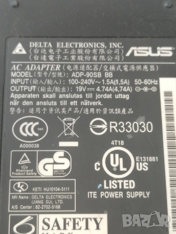 Зарядно за лаптоп ASUS , снимка 3 - Кабели и адаптери - 54721444