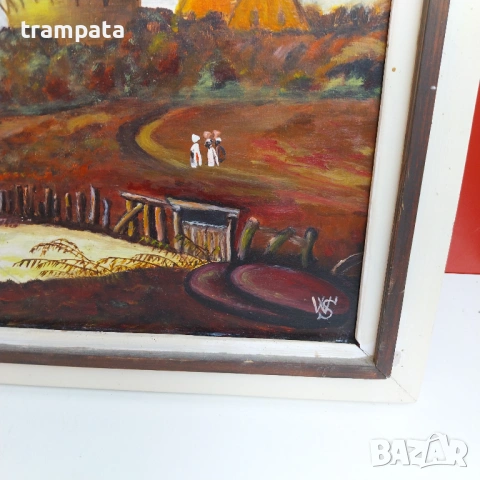 НАЙ ДОБРАТА ОФЕРТА Стара немска картина Подписана  WS (1950-60), снимка 2 - Картини - 54668693