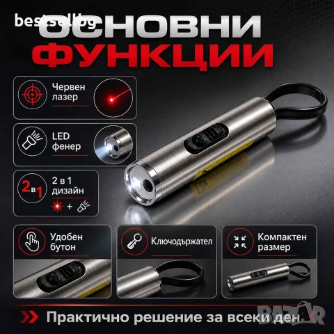 Силен червен лазер за котки кучета показалка лед фенер ключодържател, снимка 2 - Други стоки за животни - 29017127