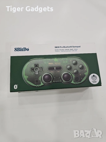 8BitDo SN30 Pro Special Edition Jade Green – безжичен ретро геймпад с Hall Effect джойстици, снимка 6 - Аксесоари - 54551540