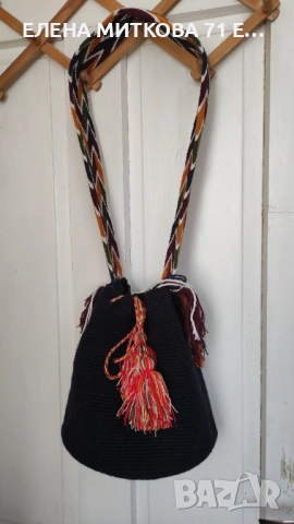 Mochila Wayuu колумбийска ръчно изработена тъкана дамска чанта среден размер, снимка 2 - Чанти - 54139920