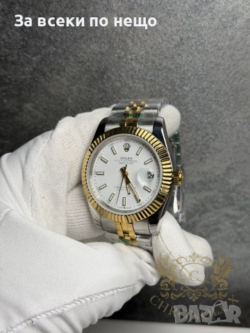 Rolex Datejust gold and silver Мъжки Часовник С Автоматичен Механизъм Код Chronolux2, снимка 3 - Мъжки - 55077838