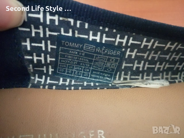 № 39 Tommy Hilfiger оригинални дамски обувки балеринки естествена кожа - велур в син цвят, снимка 7 - Дамски ежедневни обувки - 54854890