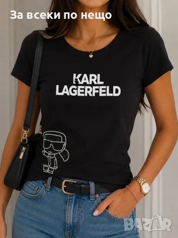 Karl Lagerfeld Дамска Тениска👕Дамска Блуза С Къс Ръкав Карл Лагерфелд - Различни Цветове Код A1612, снимка 3 - Тениски - 55356628