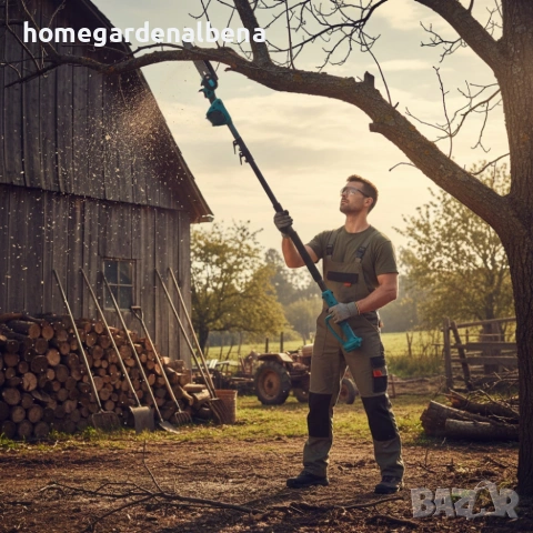 3 в 1 Акумулаторна лозарска ножица + мини верижен трион + телескопичен прът 36V 8Ah НОВ, снимка 6 - Градински инструменти - 54108115