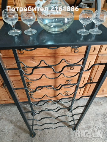 Метална стойка за 21 броя бутилки вино , снимка 3 - Органайзери - 54129611