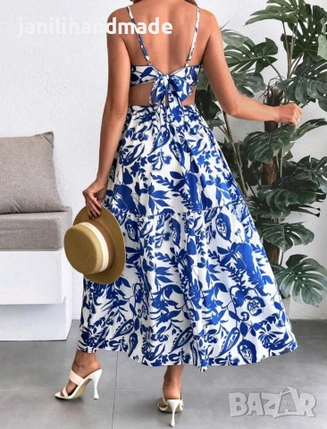 Лятна рокля в синьо, снимка 2 - Рокли - 54349310