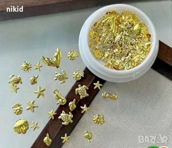 3D микс морски мидички котва рапан звезда капси декорация за нокти ситни формички маникюр, снимка 3 - Продукти за маникюр - 17337634