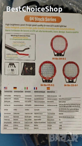 2бр. RIGIDON Кръгли LED прожектори 225W, 23 см, 6000K, LED за SUV ATV, трактор, камион, 4 x 4, снимка 5 - Аксесоари и консумативи - 54389665