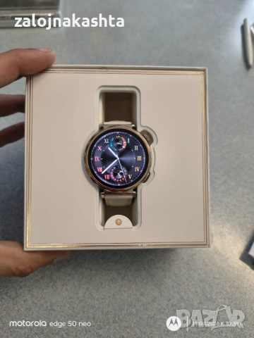 Смарт часовник HUAWEI WATCH GT 5 WHITE JNA-B19L White Composite Leather Strap 41 MM, GPS, ПУЛСОМЕР, 