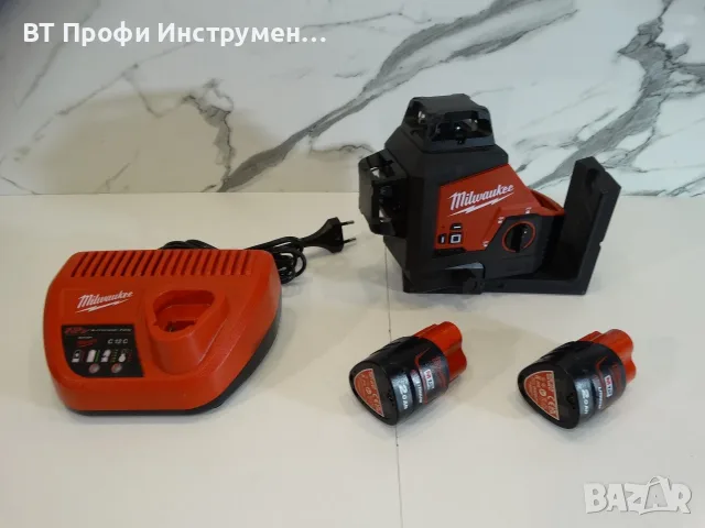 Milwaukee M12 3PL - 3D зелен лазерен нивелир