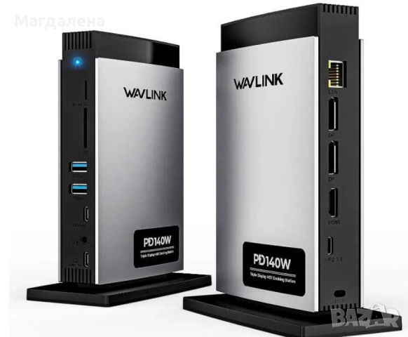 WAVLINK USB C докинг станция 125 W зареждане за лаптоп