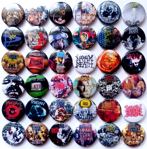 Значки на Death Metal бандите Napalm Death Impaled Nazarine Deicide Bolthrower Carcass Beherit