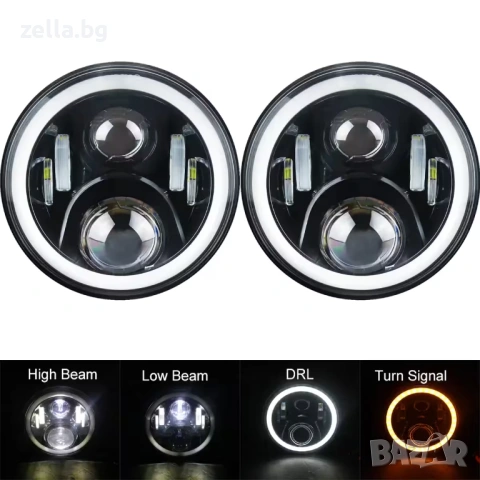 Кръгъл LED фар 7 инча 60W 7000LM IP68 – Jeep Wrangler Suzuki Samurai Nissan Patrol Мотоциклети 10247, снимка 9 - Друга електроника - 54661814
