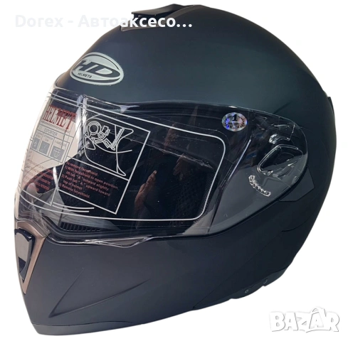 Каска за мотор, скутер, ATV - черен мат - размери M и L