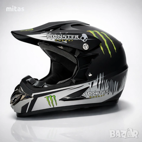 Кросова каска MONSTER, Full Face, DOT Сертификат, Размер: S; M;, снимка 3 - Аксесоари за велосипеди - 47045285