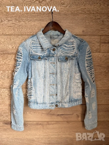 Дамско дънково яке Stradivarius , снимка 5 - Якета - 53995483