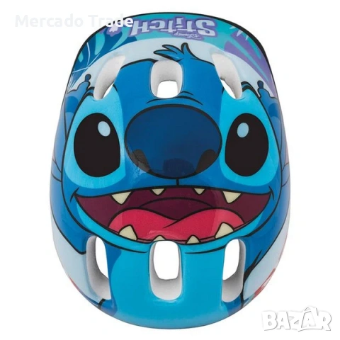 Детска каска Mercado Trade, За велосипед, ролери, тротинетка, Stitch, Син