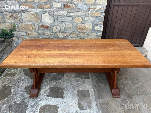 Голяма трапезна маса от масивен дъб – rustic / farmhouse style, снимка 5 - Маси - 55379303