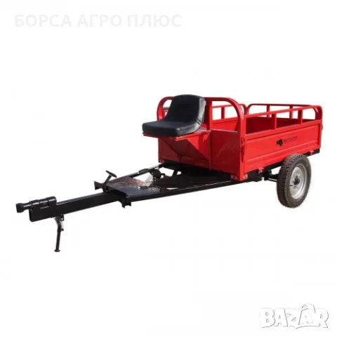 BISONTE BTA-600R Градинско ремарке за мотофреза 600 кг 140x100x50 см Ново