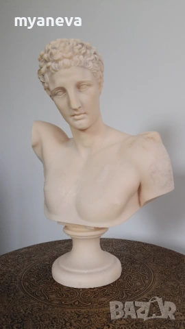 Хермес, древногръцки бог на търговията ,пътниците и красноречието, вестител на боговете. , снимка 6 - Статуетки - 54208684