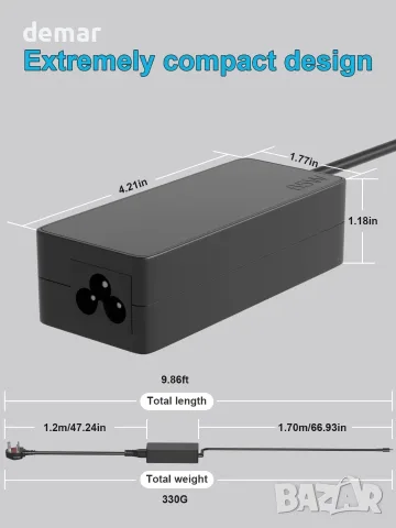65W USB C зарядно устройство за Lenovo - IdeaPad Yoga Slim/Duet/Pro/Book, снимка 3 - Части за лаптопи - 55507811