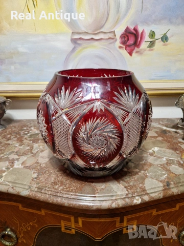 Уникална огромна XXL кристална купа бомбониера Бохемия Bochemia 