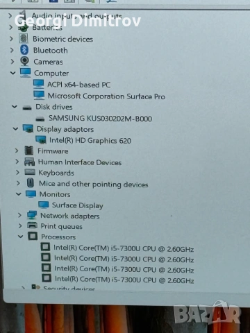 Microsoft Surface Pro 5 i5-7300U/8RAM/256SSD/Intel HD Graphics 620/QHD Touch, снимка 4 - Лаптопи за работа - 54984437