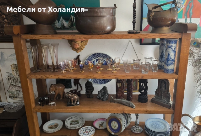 Масивен дъбов шкаф-етажерка, снимка 4 - Етажерки - 54226112