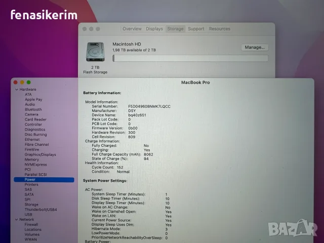 16' CTO Core i9 Apple MacBook Pro 2019 @ 64GB RAM/2ТB SSD/Radeon Pro 5600M 8GB/Бат 6ч , снимка 8 - Лаптопи за работа - 55243792
