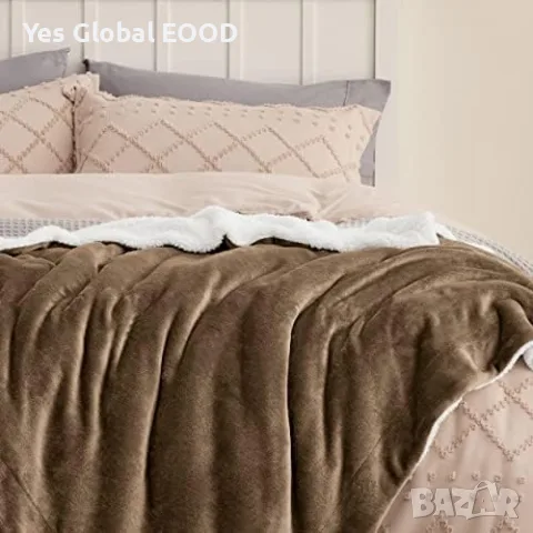 BEDSURE Sherpa одеяло XXL 220x240 см – меко и топло, снимка 4 - Олекотени завивки и одеяла - 55449295