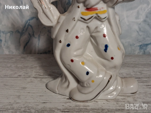 Стара Порцеланова Фигура Клоун със Забележки, снимка 4 - Антикварни и старинни предмети - 54752966