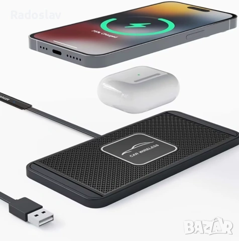 Универсално Бързо Безжично Зарядно за Кола – 15W Fast Charge, снимка 2 - Безжични зарядни - 55142808