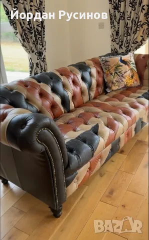 Кожен оригинален диван честърфийлд chesterfield , снимка 6 - Дивани и мека мебел - 55459700