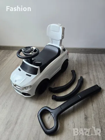 Детска кола за бутане + родителски контрол MERCEDES AMG в бял цвят + нов сенник., снимка 7 - Други - 55628469