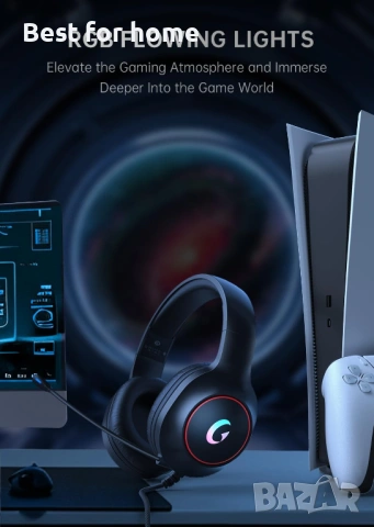 Syndesmos CM7002 геймърски слушалки за PS5, PS4, PC, Mac, Switch, Xbox Series, снимка 3 - Слушалки и портативни колонки - 54147450