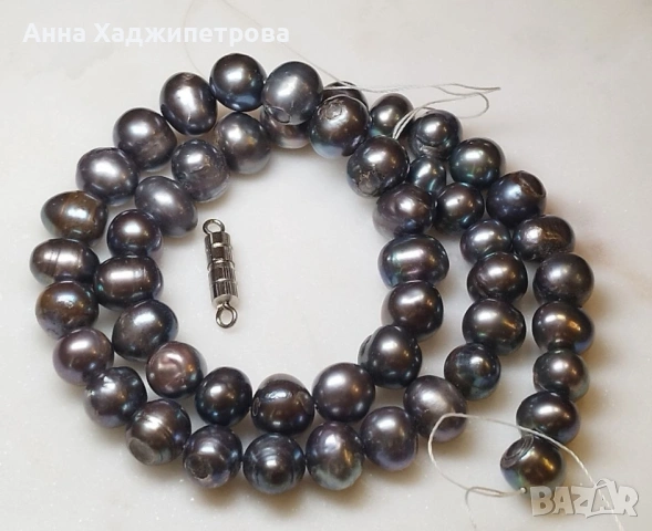 Огърлица от култивирани Таитянски перли (Tahitian perls)., снимка 4 - Колиета, медальони, синджири - 54853264