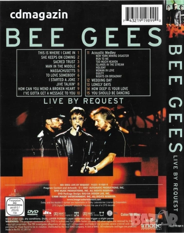DVD Bee Gees – Live By Request, снимка 2 - DVD дискове - 54248373