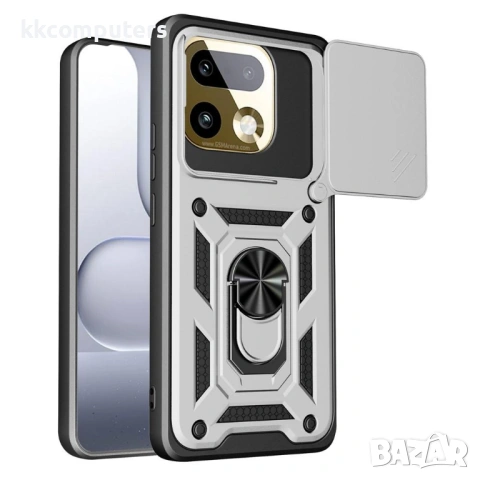 Калъф за Realme 16 Pro 5G с Капаче за Камера и Стойка - PC+TPU, Военна защита, 7 цвята, снимка 7 - Калъфи, кейсове - 54148589