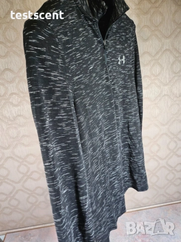 Оригинална мъжка спортна блуза с цип Under Armour 3/4 Zip Long Sleeve HeatGear Top – XL black motiff, снимка 6 - Спортни дрехи, екипи - 54003161
