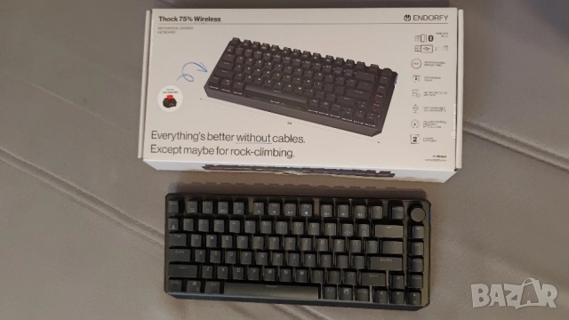 Клавиатура Endorfy Thock 75% Wireless Black, снимка 6 - Клавиатури и мишки - 54933615