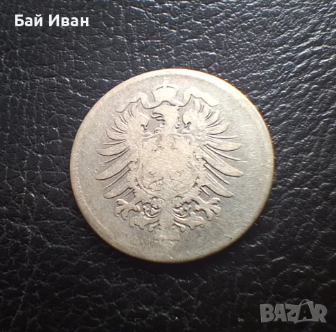 Стара сребърна монета 1 марка 1875 г. буква Е - Германска империя - рядка !, снимка 10 - Нумизматика и бонистика - 55306523