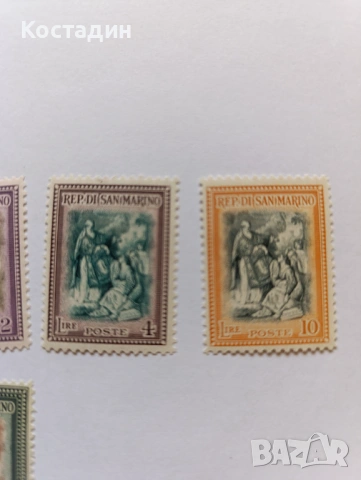 Пощенски марки Сан Марино 1947, снимка 3 - Филателия - 54775110