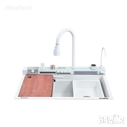 КОМПЛЕКТ МИВКА НЕРЪЖДАЕМА СТОМАНА С КРАН 750*460 HAUSBERG HB-C-9955