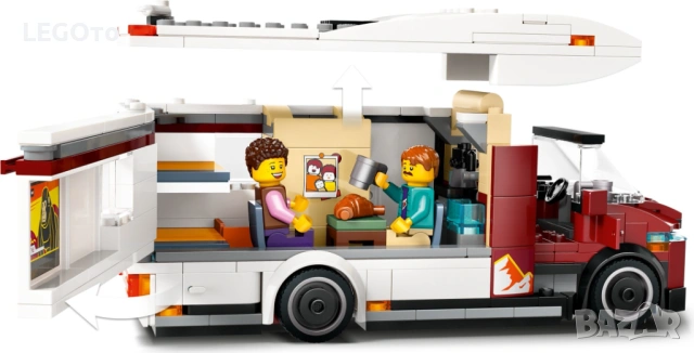 НОВО ЛЕГО Сити - Кемпер за ваканционно приключение 60454 Holiday Camper Van, снимка 2 - Конструктори - 54791358
