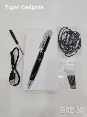 Аудио рекордер химикалка с 64GB памет – дискретен voice recorder с запис с един бутон, снимка 5 - Други - 54490778